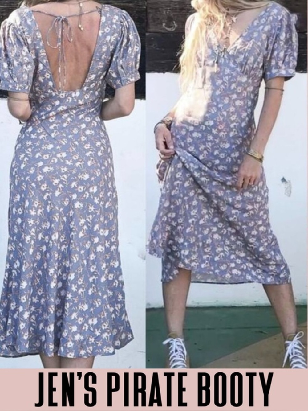 Free People x Jen's Pirate Booty dress midi floral boho XS
